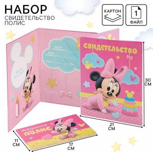 Обложка для документов набор «Мои первые документы», Минни Маус, 21x30 см