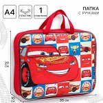 Папка с ручками текстильная А4, 35x27x10 см, «Тачки»