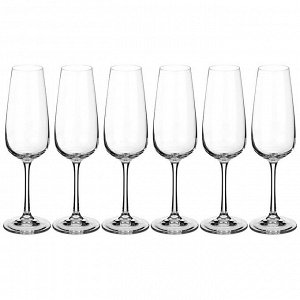 Набор бокалов для шампанского из 6 шт. "giselle" 190 мл высота=23 см (кор=8набор.)