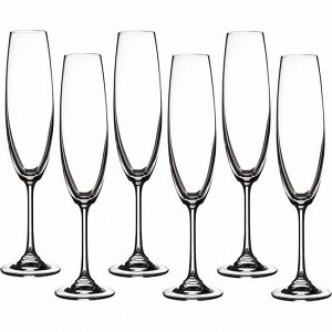 Набор бокалов для шампанского из 6 шт. "barbara/milvus" 250 мл высота=26 см (кор=8набор.)
