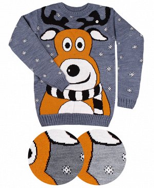 Детский свитер,серый 27384-ПВ18