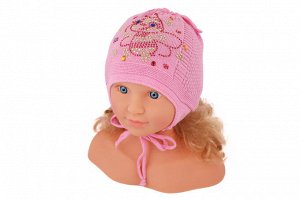 Розовая шапка для девочки 26483-ПШ16