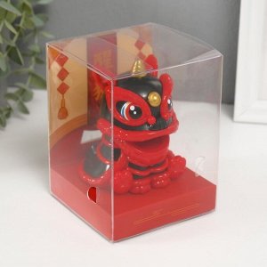 Маятник пластик "Китайский лев" красно-чёрный 8,5х7,3х8,5 см