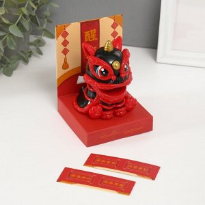 Маятник пластик "Китайский лев" красно-чёрный 8,5х7,3х8,5 см