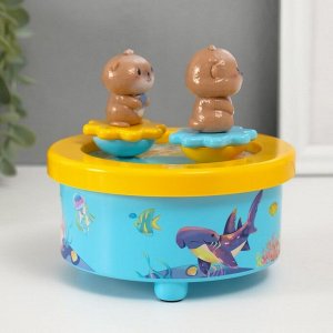 Сувенир музыкальный механический магнитный «Суслики», 12.2x12.2x11.5 см