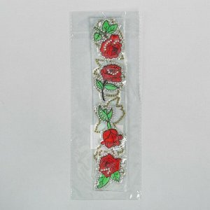 Термоаппликация со стразами "Розы", 5*4,5см, 8шт на листе, цвет МИКС