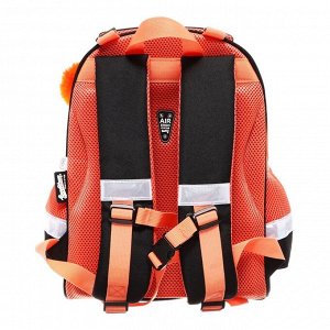 Рюкзак каркасный, 35x26x13, Seventeen, девочка EVA, чёрный/оранжевый