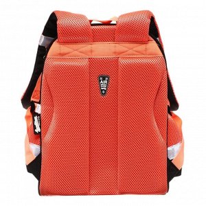 Рюкзак каркасный, 35x26x13, Seventeen, девочка EVA, чёрный/оранжевый