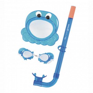 Набор для подводного плавания «Морские жители» (маска, очки, трубка), от 3+, цвет МИКС