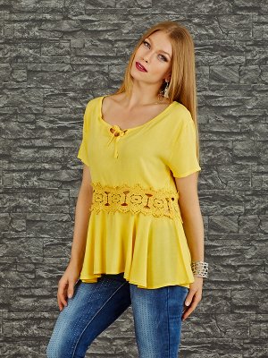 Блузка Старая цена 613руб, Состав: 100% Cotton Цвет: yellow Производитель: Turkey Длина: 58 Длина рукава: 14