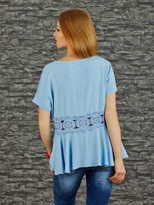 Блузка Старая цена 613руб, Состав: 100% Cotton Цвет: light blue Производитель: Turkey Длина: 58 Длина рукава: 14