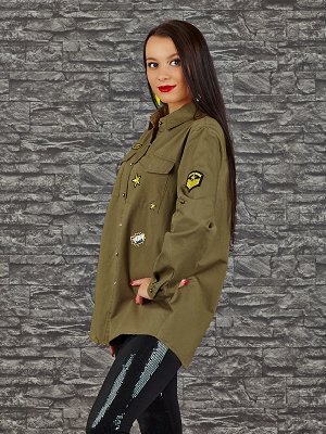 Рубашка Старая цена 736руб, Состав: 95% Cotton, 5% Polyester Цвет: army green Длина: 76 Длина рукава: 61