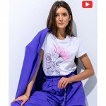 Футболки белые с принтом женские, р. 42-60