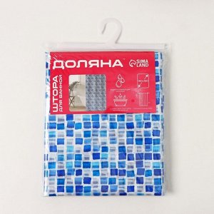 Штора для ванной Доляна «Плитка», 180x180 см, ПВХ