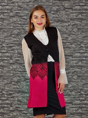 Жакет Старая цена  712, Состав: 70% Acrylic, 30% Wool Цвет: black/fuchsia Производитель: Turkey Длина: 95.