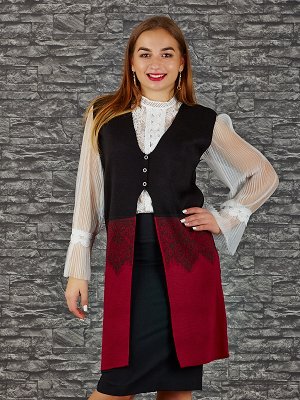 Жакет Старая цена  712, Состав: 70% Acrylic, 30% Wool Цвет: black/burgundy Производитель: Turkey Длина: 95.