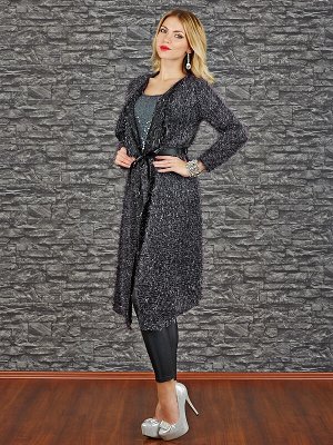 Кардиган Старая цена  983, Состав: 60% Acryl, 40% Polyester Цвет: dark grey Производитель: Italy Длина: 106/97 Длина рукава: 54.