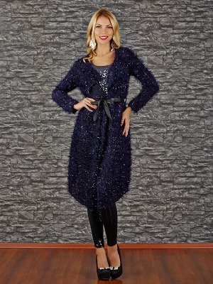 Кардиган Старая цена  983, Состав: 60% Acryl, 40% Polyester Цвет: dark blue Производитель: Italy Длина: 106/97 Длина рукава: 54.