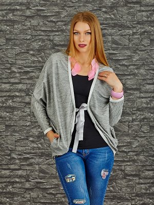 Кардиган Старая цена  613, Состав: 90% Cotton, 10% Elastan Цвет: grey/dark grey Производитель: Turkey Длина: 71. Длина плеча + рукава: 63cm.