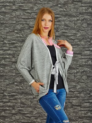 Кардиган Старая цена  613, Состав: 90% Cotton, 10% Elastan Цвет: grey/dark grey Производитель: Turkey Длина: 71. Длина плеча + рукава: 63cm.