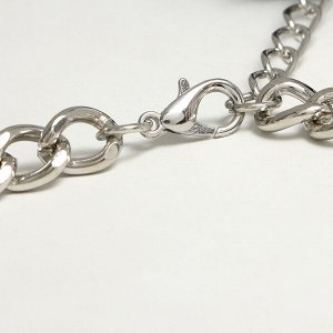 Колье «Цепь» плотная, цвет серебро, L=46 см с удлинителем 7 см