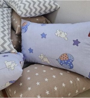 Подушка детская 60*40 хлопок, цвет в ассортименте