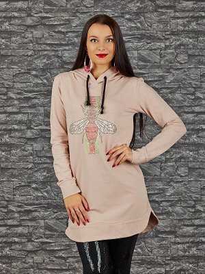 Туника Состав: 90% Cotton, 10% Elastan Цвет: tea rose Производитель: Turkey Длина: 81 Длина рукава: 63. Стразы.