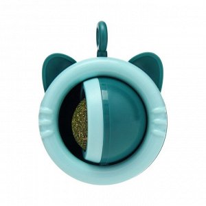 Игрушка для кошек с кошачьей мятой "Вращающийся кот", 6,9 х 5,5 см, голубой