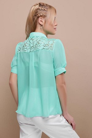 Блуза Шифон + плотный гипюр (100% полиэстер )