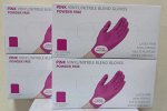 Перчатки WallyPlastic винил-нитрил неопудренные. Розовые.