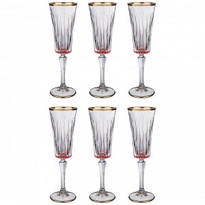 Набор бокалов для шампанского из 6 шт. 180 мл. высота=24 см.
