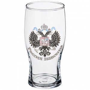 Бокал для пива 0,5л. "россия навсегда" высота=16 см. без упаковки (кор=12шт)