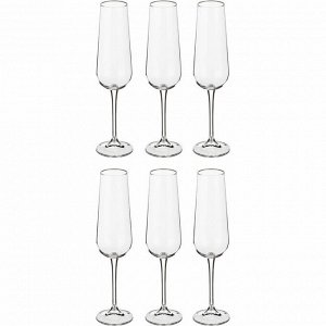 Набор бокалов для шампанского из 6 шт. "amundsen/ardea" 220 мл высота=26,5 см (кор=1набор.)