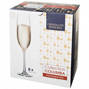 Набор бокалов для шампанского из 6 шт. "columba" 260 мл высота=26,5 см (кор=8набор.)
