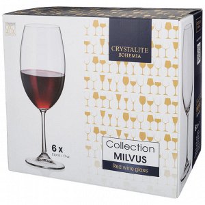 Набор бокалов для вина из 6 шт. "barbara/milvus" 510 мл высота=24,5 см (кор=8набор.)