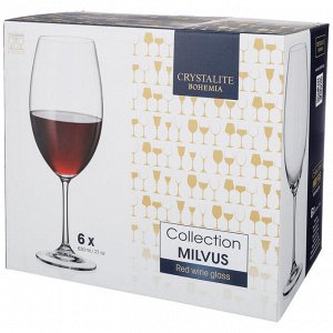 Набор бокалов для вина из 6 шт. "barbara/milvus" 630 мл высота=25,5 см (кор=8набор.)
