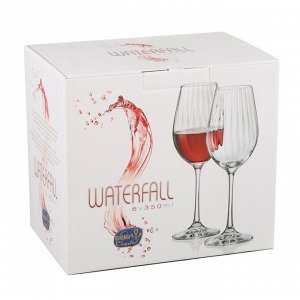 Набор бокалов для вина "waterfall" из 6 шт. 350 мл высота=22,5 см (кор=8набор.)