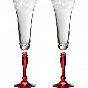 Набор бокалов для шампанского из 2 шт. "love" 180 мл высота=25 см (кор=12набор.)