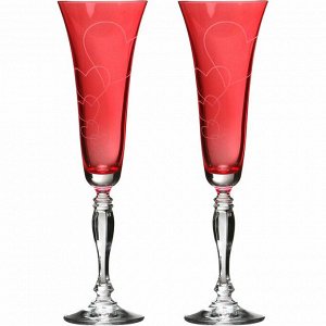 Набор бокалов для шампанского из 2 шт. "love" 180 мл высота=25 см (кор=12набор.)