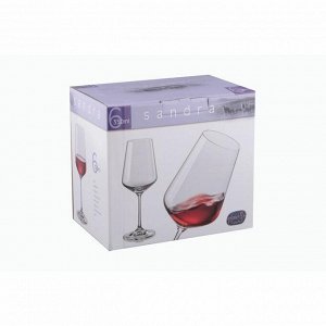 Набор бокалов для вина из 6 шт."сандра" 350 мл. высота=23 см. (кор=8набор.)