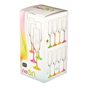 Набор бокалов для шампанского из 4 шт. "neon" 190 мл. высота=24 см.