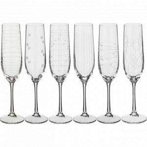 Набор бокалов для шампанского из 6 шт."elements"190 мл. высота=24 см.