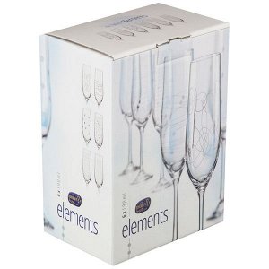 Набор бокалов для шампанского из 6 шт."elements"190 мл. высота=24 см.