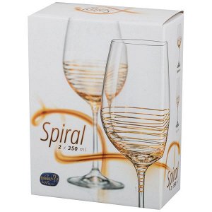 Набор бокалов для вина из 2 шт. "spiral" 350 мл. высота=22 см.