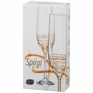 Набор бокалов для шампанского из 2 шт. "spiral" 190 мл. высота=23 см.