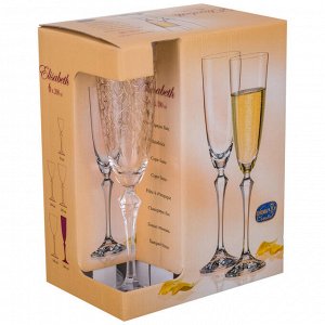 Набор бокалов для шампанского из 6 шт. "elisabeth" 200 мл. высота=25 см. (кор=1набор.)