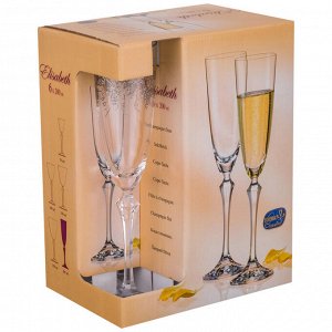 Набор бокалов для шампанского из 6 шт. "elisabeth" 200 мл. высота=25 см. (кор=1набор.)