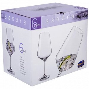 Набор бокалов для вина из 6 шт. "sandra" 550 мл. высота=26 см. (кор=1набор.)