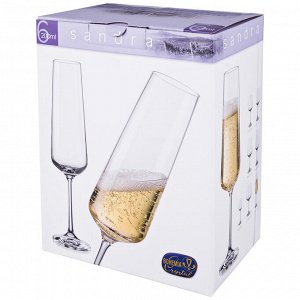 Набор бокалов для шампанского из 6 шт. "sandra" 200 мл. высота=25 см