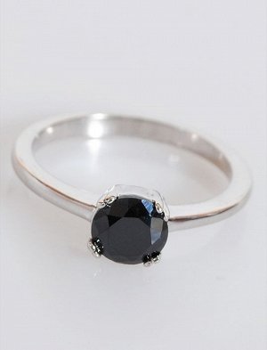 Кольцо (RH) с черным фианитом 1 камень
